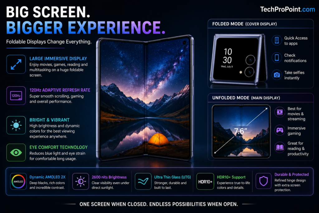 Foldable phones in 2026 with book style and flip style smartphones showing premium design and future mobile technology