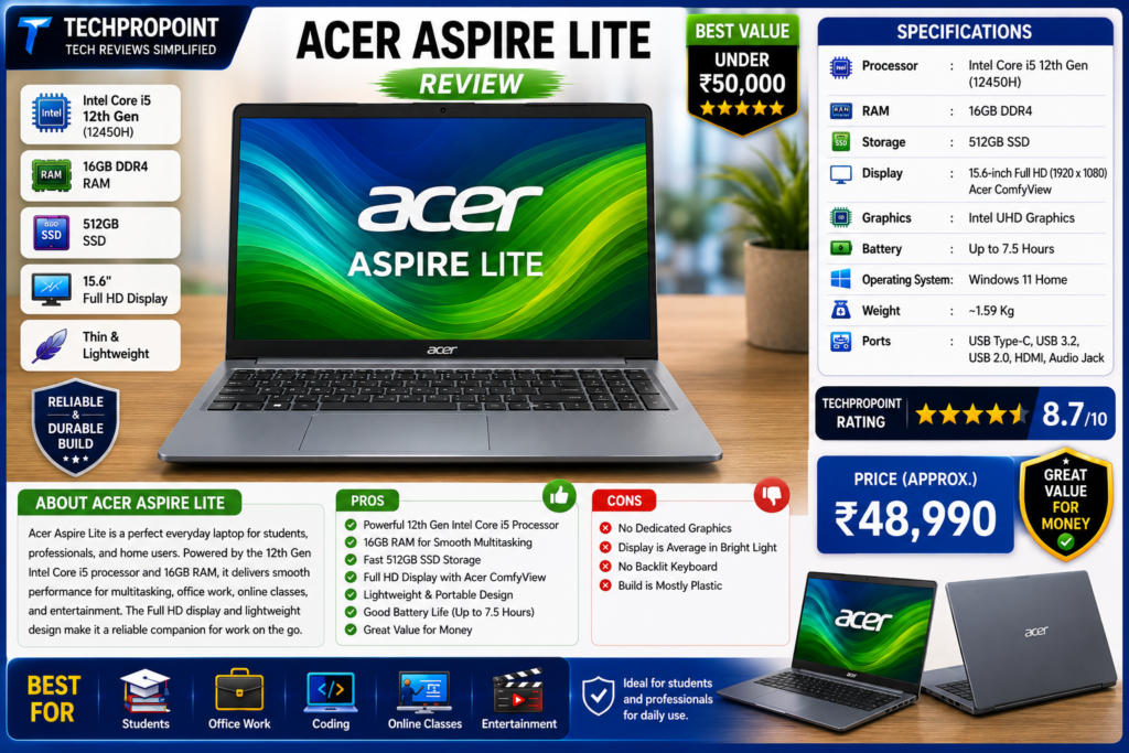 Acer Aspire Lite AL15-41 Ryzen 5 laptop under ₹50,000
