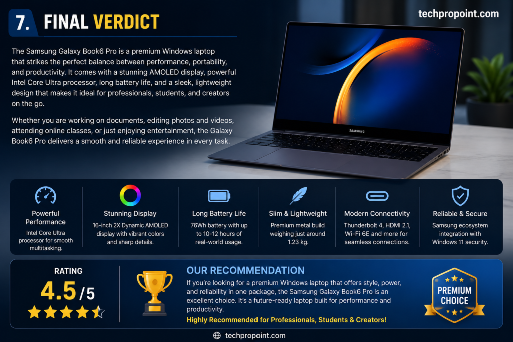 Samsung Galaxy Book6 Pro final verdict for students and professionals