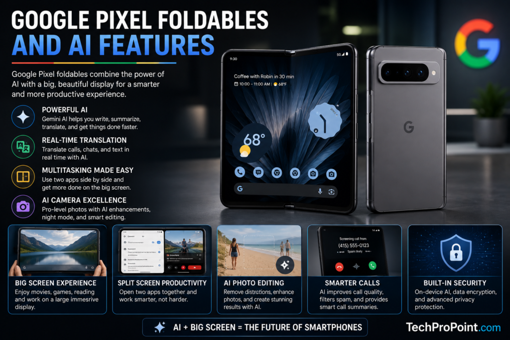 Foldable phones in 2026 with book style and flip style smartphones showing premium design and future mobile technology