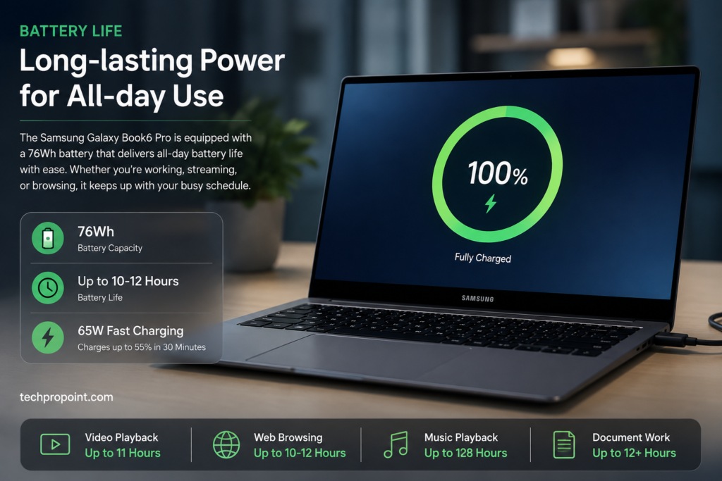 Samsung Galaxy Book6 Pro 67.18Wh and 78.07Wh battery options