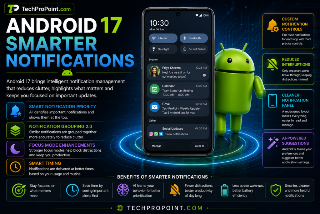 Android 17 officially released 2026 with AI privacy battery gaming and multitasking features by TechProPoint