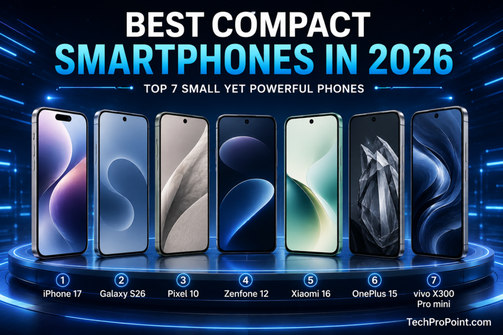 Alt Text: Best Compact Smartphones in 2026 featuring the top 7 small yet powerful flagship phones