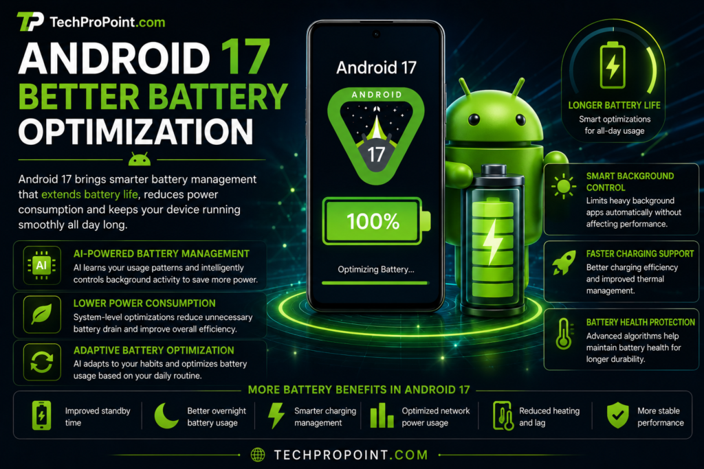 Android 17 officially released 2026 with AI privacy battery gaming and multitasking features by TechProPoint