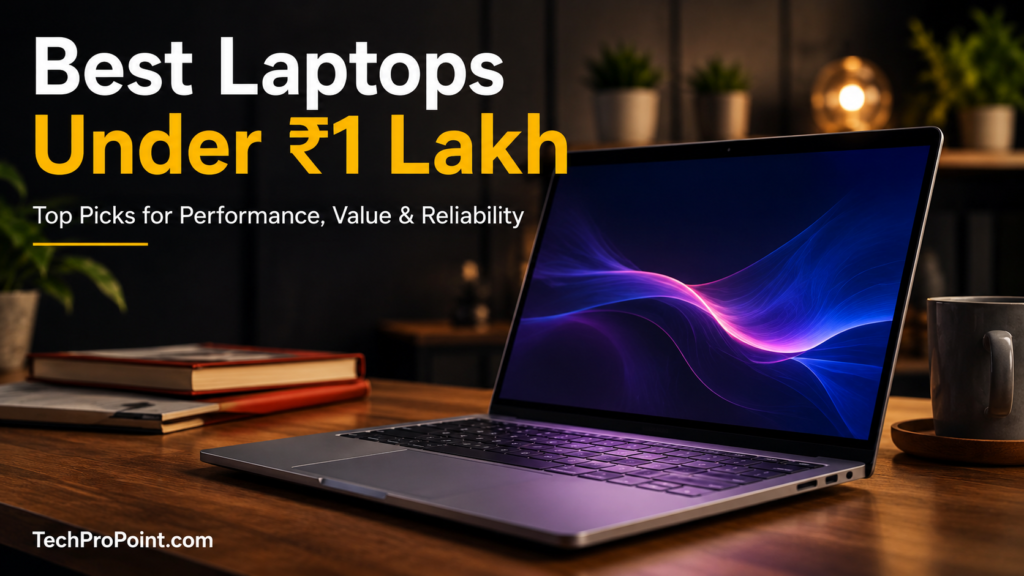 Best laptops under 1 lakh in India 2026 with powerful processor, SSD storage, long battery life and premium display