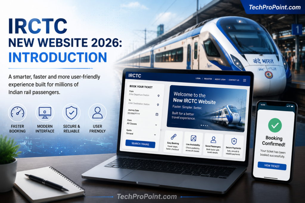 Passenger using the new IRCTC website for faster online train ticket booking in 2026