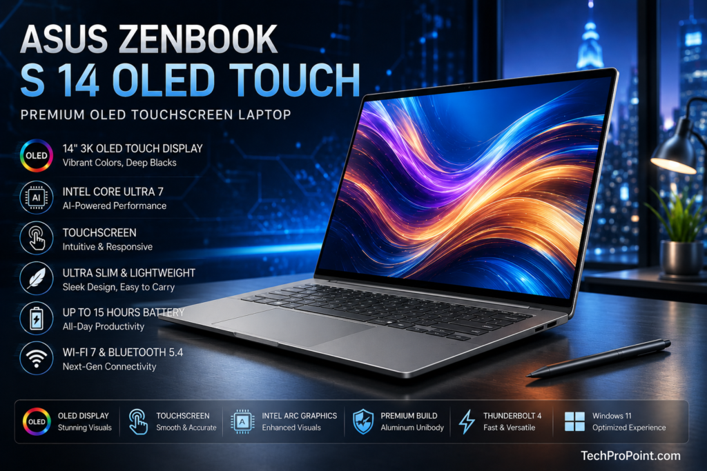 Best Touchscreen Laptops in 2026 featuring premium 2-in-1 convertible laptops with OLED touch displays, AI-powered performance, and modern lightweight designs."
