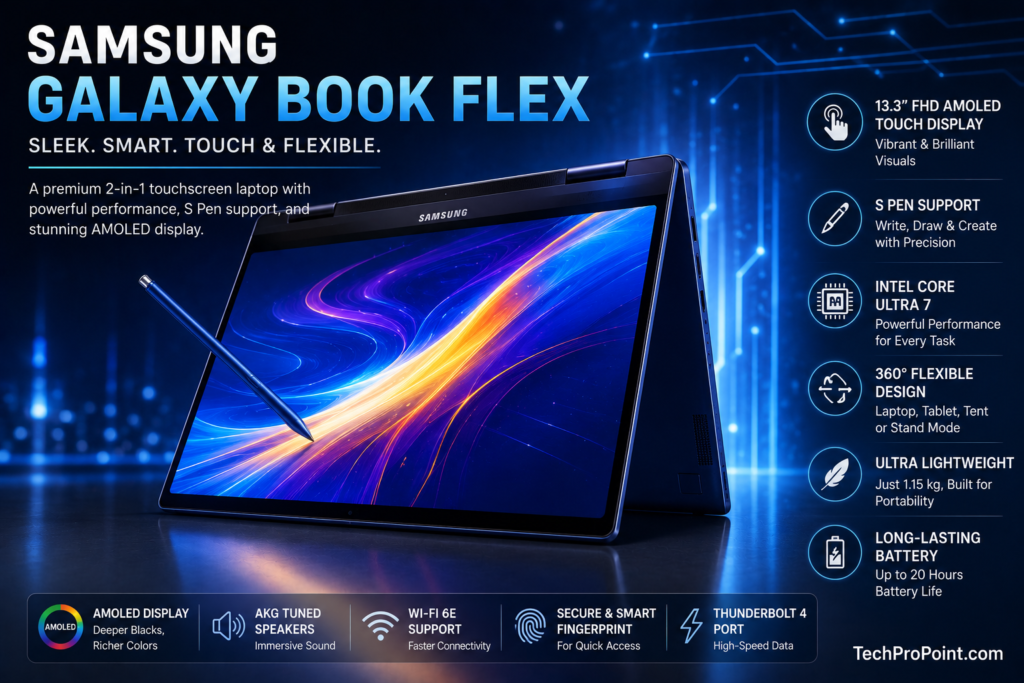 Best Touchscreen Laptops in 2026 featuring premium 2-in-1 convertible laptops with OLED touch displays, AI-powered performance, and modern lightweight designs."