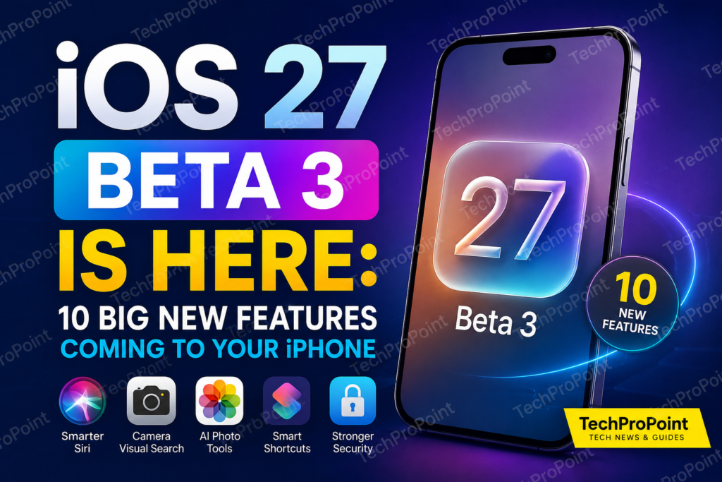 iOS 27 Beta 3 new features including Siri AI, visual search, Photos editing tools, faster performance, improved security, Liquid Glass and AirPods Custom EQ