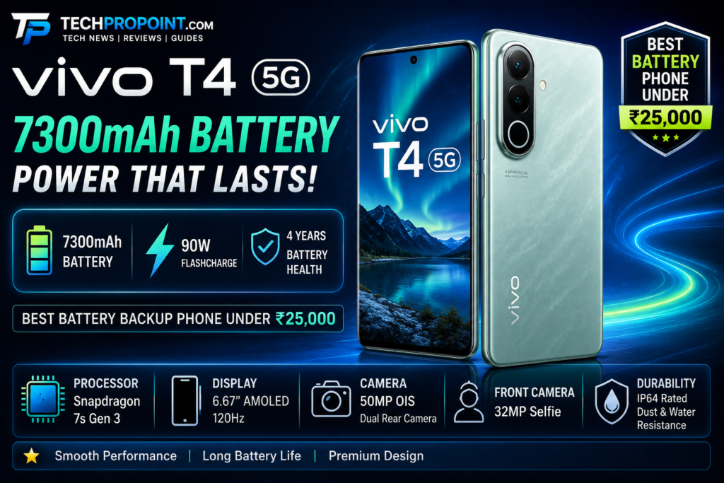 Best battery phone under 25000 in India 2026 with 7000mAh battery, fast charging, AMOLED display and 5G support
