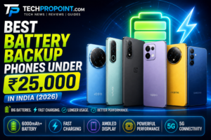 Best battery phone under 25000 in India 2026 with 7000mAh battery, fast charging, AMOLED display and 5G support