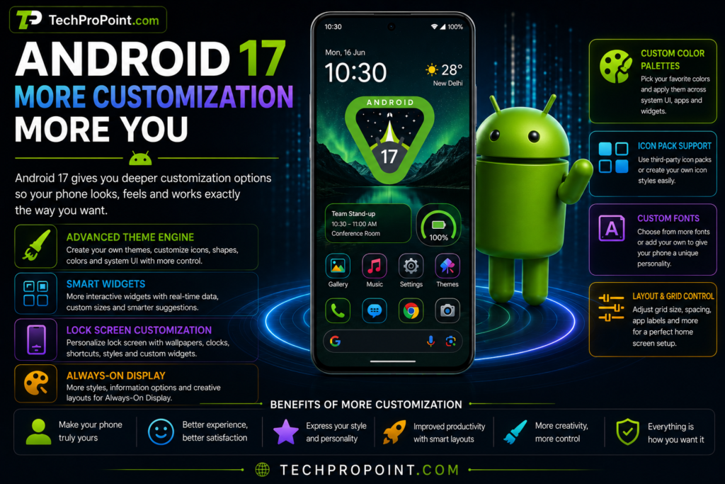 Android 17 officially released 2026 with AI privacy battery gaming and multitasking features by TechProPoint