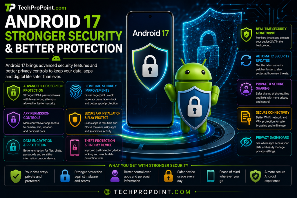 Android 17 officially released 2026 with AI privacy battery gaming and multitasking features by TechProPoint