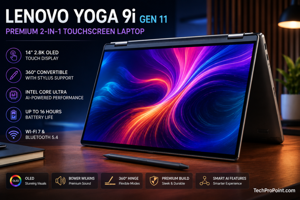 Best Touchscreen Laptops in 2026 featuring premium 2-in-1 convertible laptops with OLED touch displays, AI-powered performance, and modern lightweight designs."
