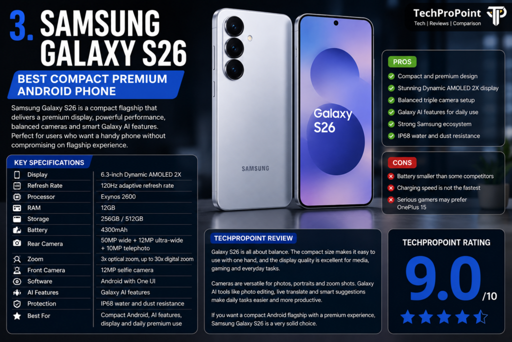 Best premium smartphones under ₹1 lakh in India 2026 with camera, gaming, AI, battery and TechProPoint rating comparison